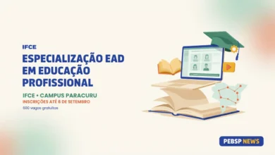 IFCE abre 600 vagas gratuitas em Especialização EaD para professores. Inscrições até 6 de setembro de 2026; confira cronograma e polos.