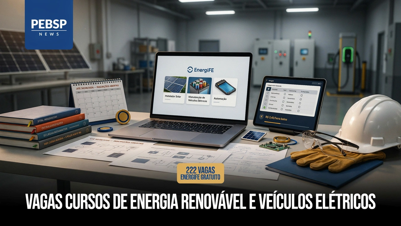 IFNMG abre 222 vagas em cursos técnicos de energia solar, mobilidade elétrica e automação. Gratuito com bolsa. Inscrições até 30 de agosto.