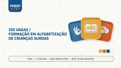 IFSC abre 250 vagas em curso gratuito de alfabetização de crianças surdas, em 5 polos, para professores da rede pública. Inscrições até 2308.