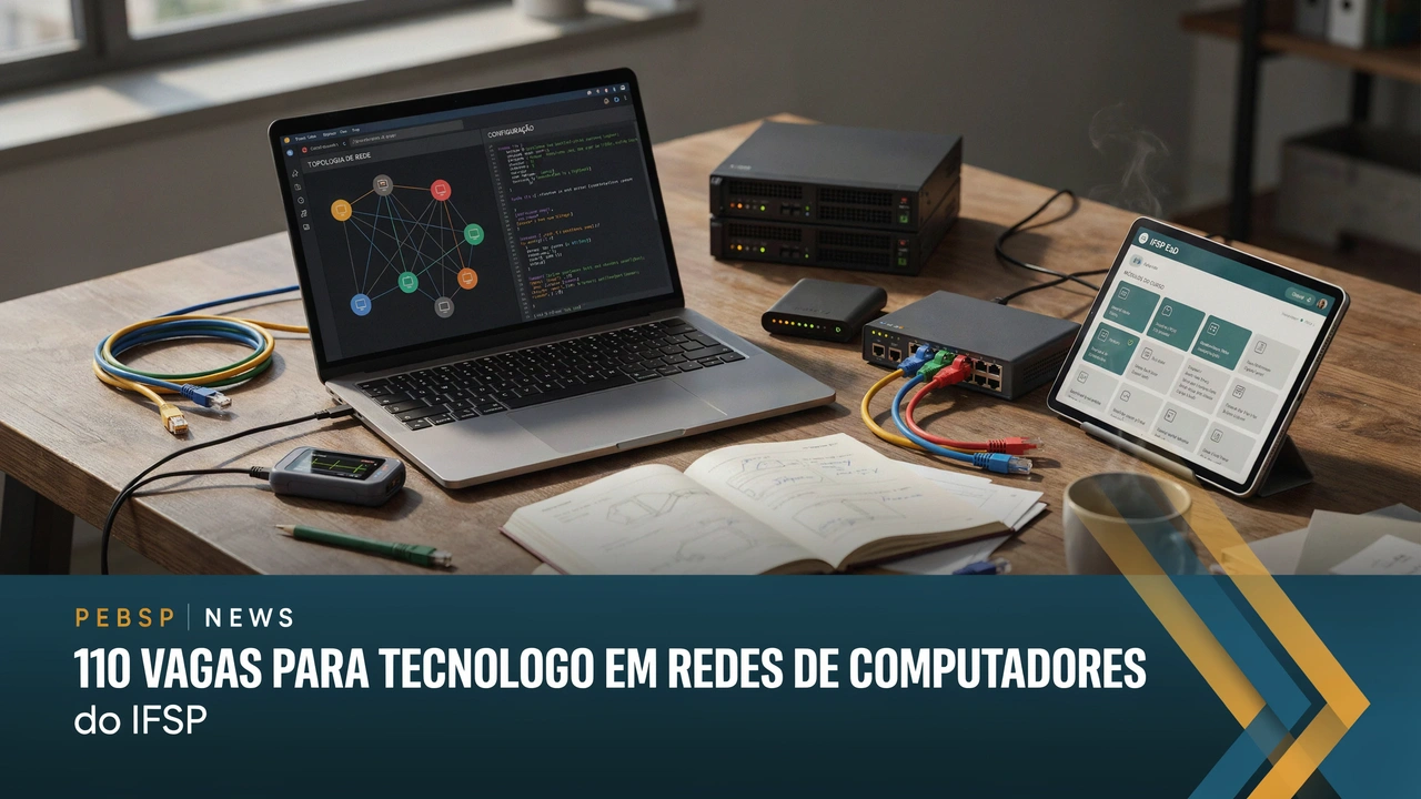 IFSP Campus Salto abre 110 vagas remanescentes no curso EaD de Redes de Computadores, em parceria com a UAB. Inscrições terminam hoje, 1308, às 23h59.