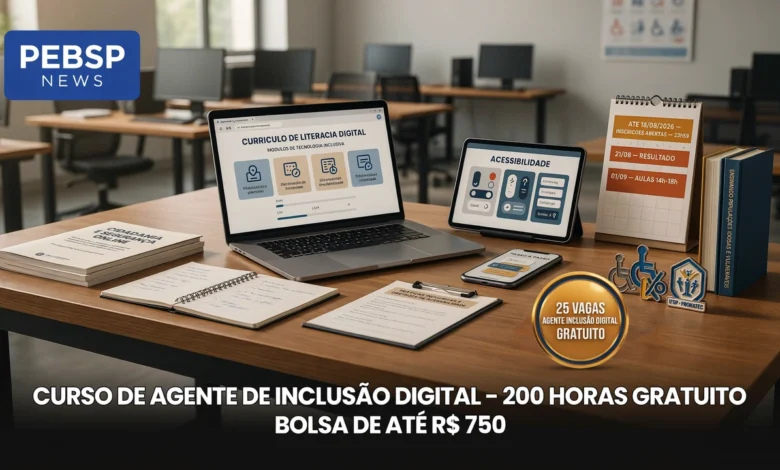 IFSP Diadema abre 25 vagas para curso gratuito de Agente de Inclusão Digital, com bolsa de R$ 750. Inscrições até 18/08/2026. Veja como se inscrever.