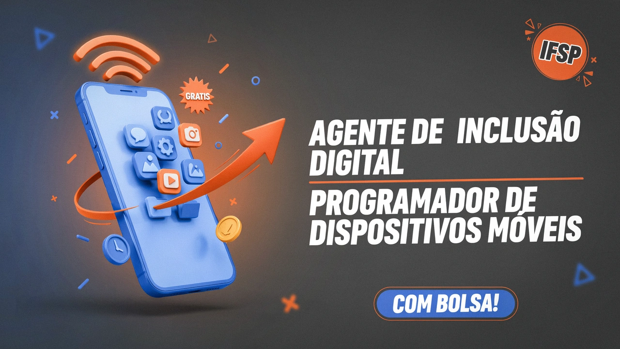 IFSP Diadema seleciona 75 candidatos para cursos FIC gratuitos em inclusão digital e programação móvel, com bolsa PRONATEC. Inscrições até 18082026.
