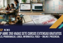 Confira as 265 vagas gratuitas do IFSP Miracatu em 7 cursos de extensão: inglês, programação, lógica e física. Inscrições vão até 7 de agosto de 2026.