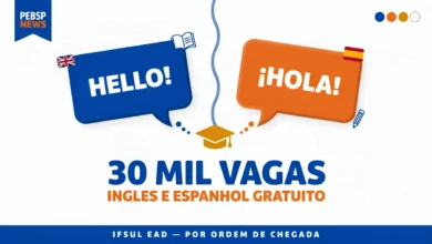 IFSUL oferece 30 mil vagas gratuitas em cursos EAD de inglês e espanhol, 180 horas, com aulas a partir de 26 de agosto de 2026.