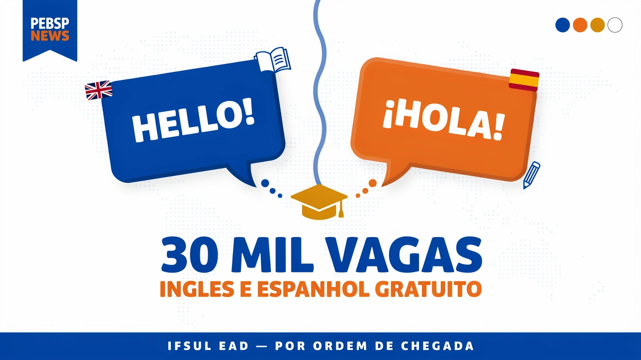 IFSUL oferece 30 mil vagas gratuitas em cursos EAD de inglês e espanhol, 180 horas, com aulas a partir de 26 de agosto de 2026.