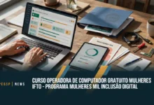 IFTO Pedro Afonso abre 35 vagas para mulheres no curso gratuito Operadora de Computador. Programa Mulheres Mil. Inscrições até 18 de agosto.
