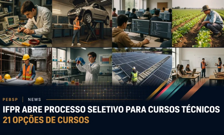 Inscrições abertas para o Processo Seletivo IFPR com vagas em Cursos Técnicos Integrados ao Ensino Médio e seleção por histórico escolar.