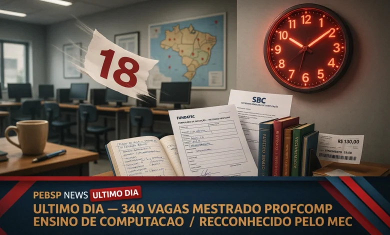 Inscrições para PROFCOMP encerram hoje. Aprenda a se inscrever, veja cronograma da prova de 13 de setembro e conheça as 340 vagas.