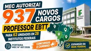 MEC libera 937 vagas para professores em Institutos Federais: