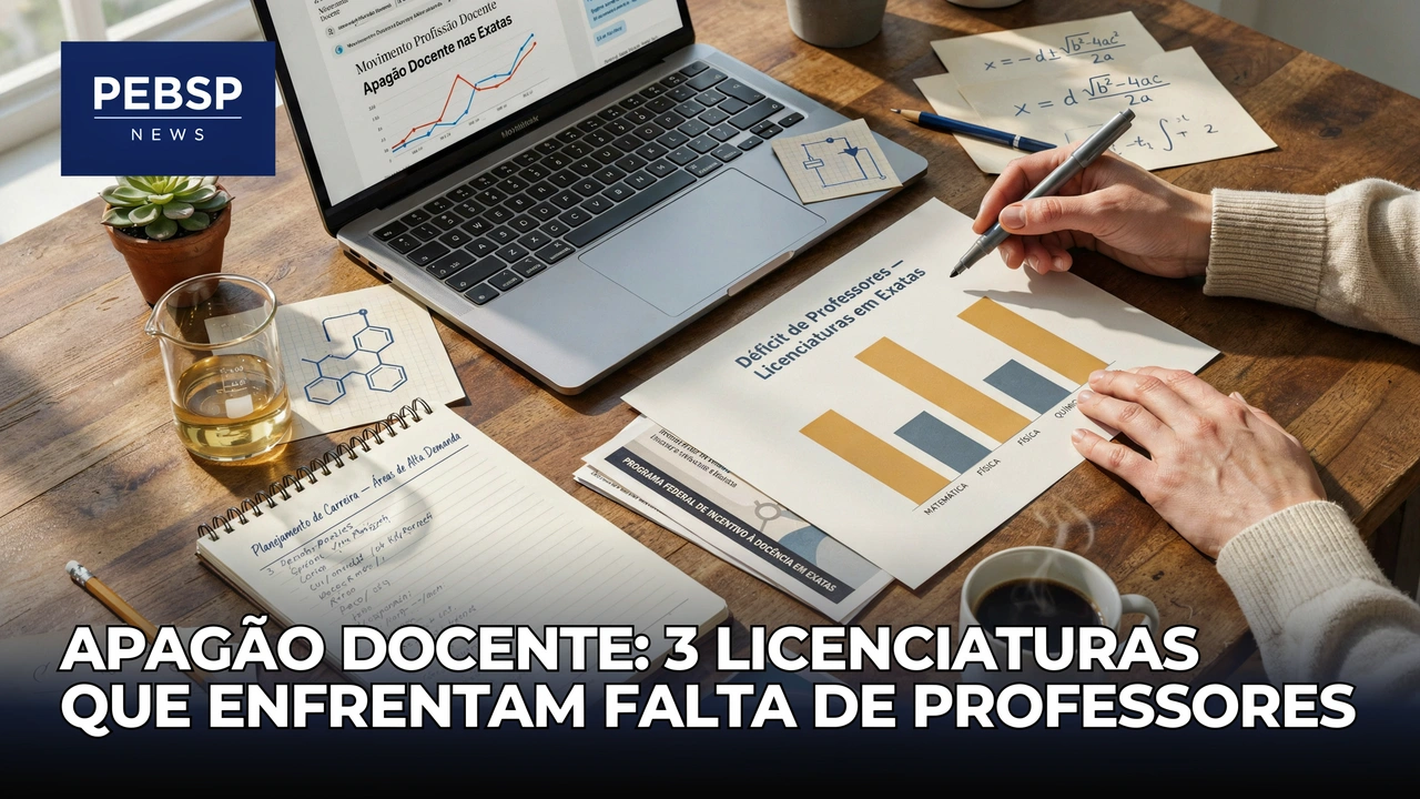 Matemática, Física e Química enfrentam maior carência de professores. Levantamento do Movimento Profissão Docente mostra oportunidades de carreira em regiões específicas.