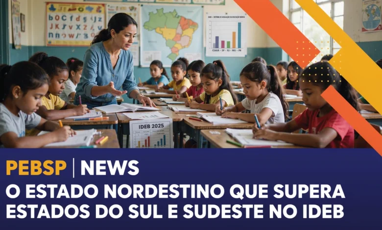 O Ceará teve a segunda maior nota do Ideb 2025 nos anos iniciais, superando São Paulo, Rio de Janeiro e outros estados do Sul e Sudeste.
