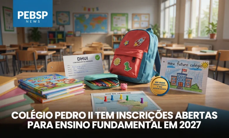 O Colégio Pedro II abre 206 vagas para o 6º ano do Ensino Fundamental em 2027. Inscrições até 19082026, prova em 1810. Veja cronograma completo.