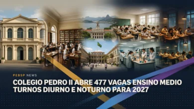 O Colégio Pedro II abre 477 vagas para a 1ª série do Ensino Médio em 2027. Inscrições até 19082026, prova em 1810. Veja cronograma e requisitos.