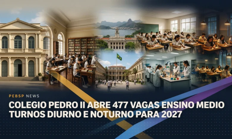 O Colégio Pedro II abre 477 vagas para a 1ª série do Ensino Médio em 2027. Inscrições até 19082026, prova em 1810. Veja cronograma e requisitos.