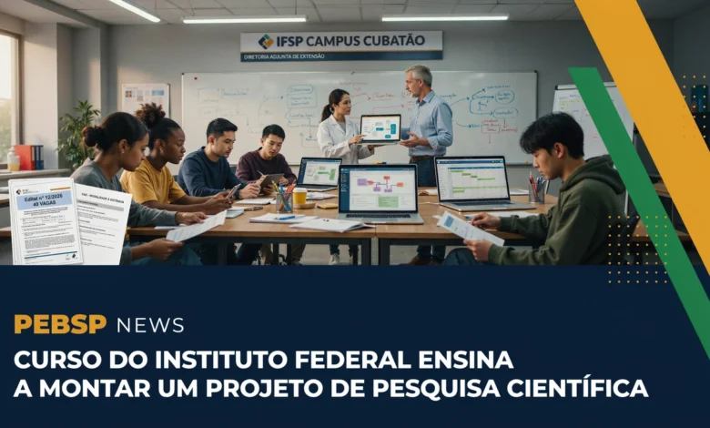 O IFSP abriu vagas gratuitas para o curso de extensão EAD Construindo um projeto de pesquisa científica com inscrições até 16 de agosto.