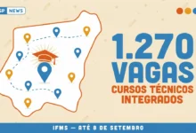Oportunidade de curso técnico gratuito integrado ao Ensino Médio do IFMS são 1.270 vagas distribuídas em 11 cursos diferentes. Increva-se!