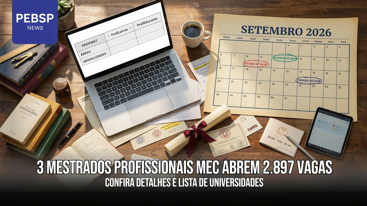 PROFMAT, ProfLetras e ProfEducatec somam 2.897 vagas em cursos de mestrado profissional do MEC. Confira detalhes das vagas