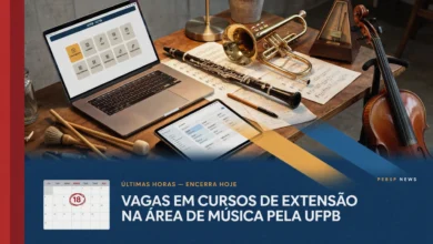 Participe da seleção do Programa de Extensão em Música da UFPB. São vagas para Canto, Percussão, Teoria Musical e mais. Inscrições até 1808.