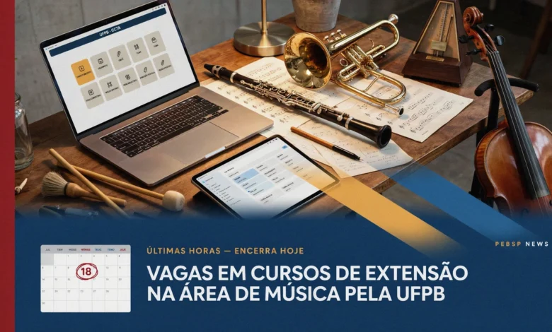 Participe da seleção do Programa de Extensão em Música da UFPB. São vagas para Canto, Percussão, Teoria Musical e mais. Inscrições até 1808.