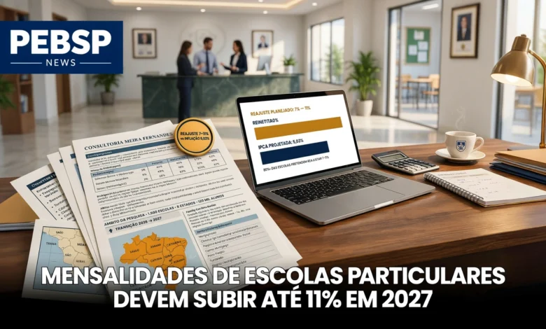 Pesquisa com 1,5 mil escolas aponta reajuste de mensalidades entre 7% e 11% em 2027. Entenda os motivos do aumento.