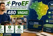 ProEF oferece 480 vagas de mestrado para professores de Educação Física. Inscrições pela Vunesp vão de 31 de agosto a 18 de setembro. Veja as vagas.