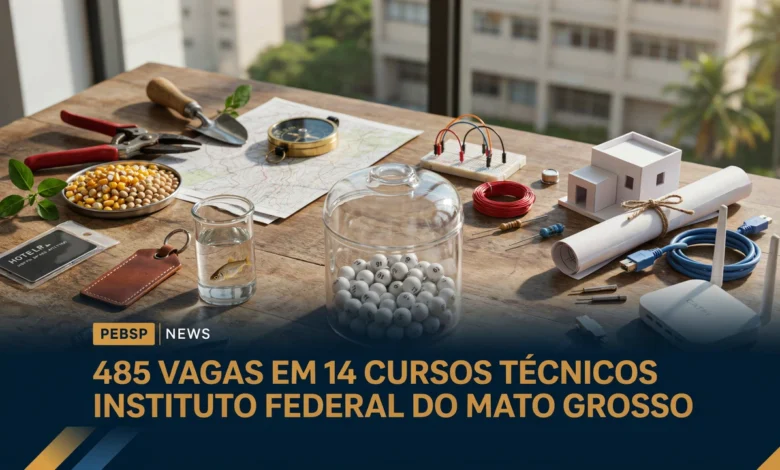 Processo seletivo IFMT abre inscrições para 14 cursos técnicos presenciais e EaD subsequentes com seleção sem taxa via sorteio eletrônico.