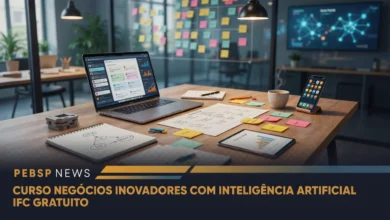Procurando curso de Inteligência Artificial gratuito O IFC oferece curso de extensão em negócios apoiados por IA com inscrições até 1908.