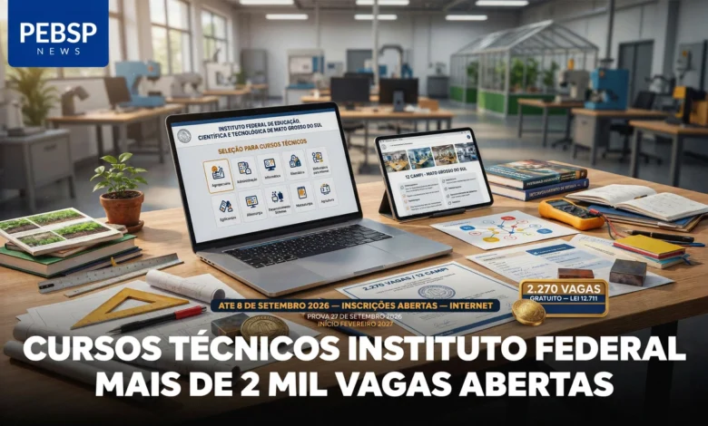 Procurando formação técnica gratuita O IFMS abriu inscrições para milhares de vagas em cursos técnicos integrados ao Ensino Médio para 2027.