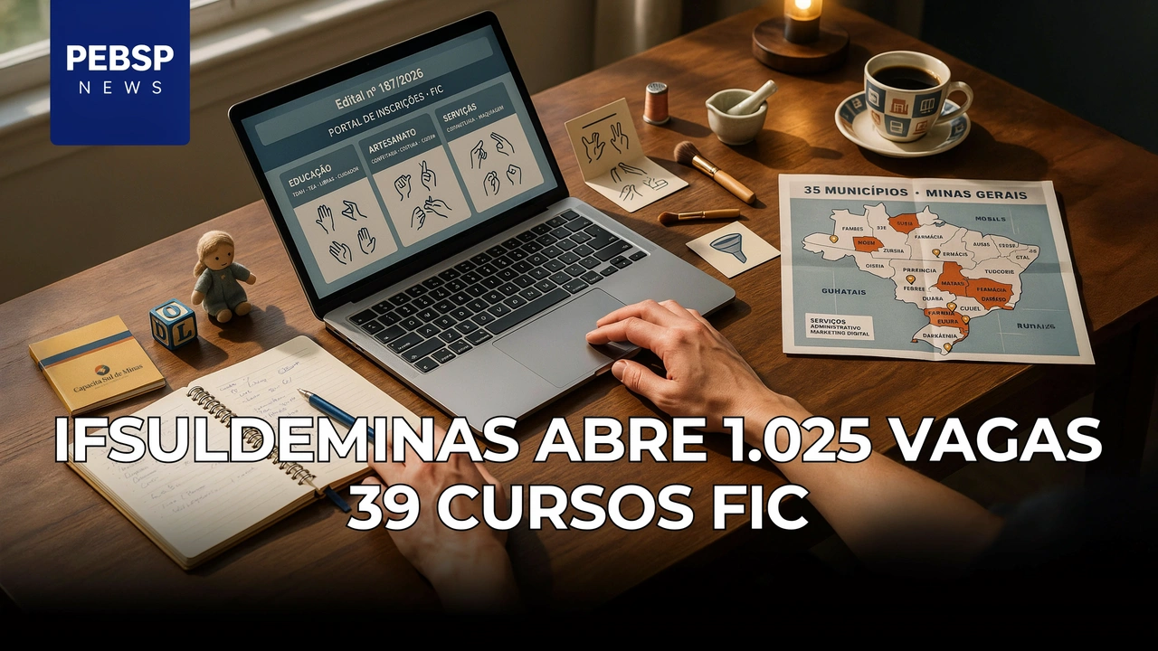 Procurando um curso de formação gratuito com certificação rápida O IFSULDEMINAS abriu vagas para diversas áreas em 35 municípios.