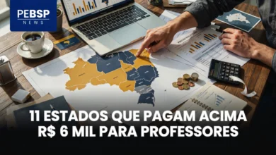 Quais estados pagam acima de R$ 6 mil para professores em 2026 MS lidera com R$ 13 mil, seguido por MA, PA, RR e MT. Veja o ranking e o que une esses estados!