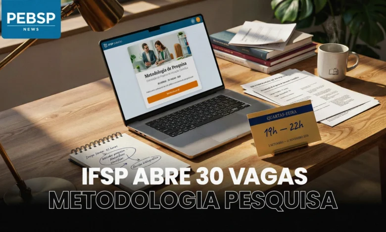 Saiba como concorrer às 30 vagas do curso de extensão de metodologia de pesquisa científica oferecido pelo IFSP. Inscrição gratuita até 2308.