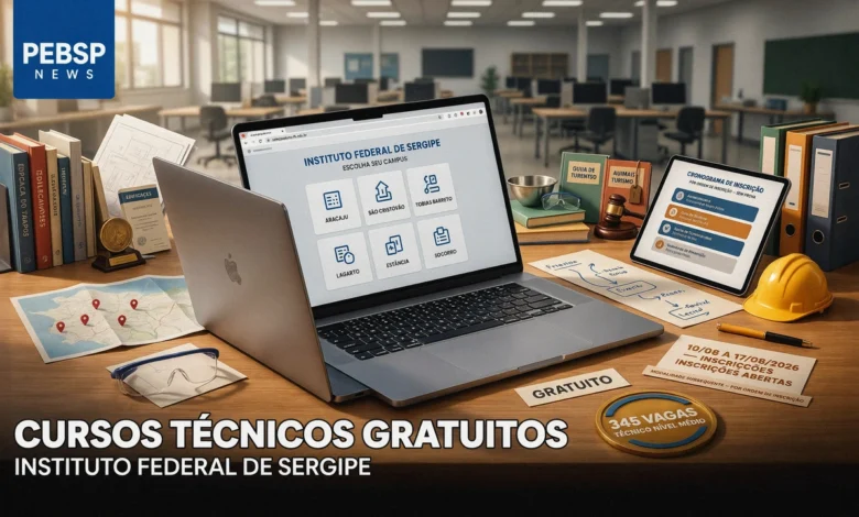 Seleção por ordem de inscrição confira os 14 cursos técnicos gratuitos do IFS com vagas remanescentes e o cronograma completo aqui.