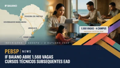 Sem vestibular veja como se inscrever nos cursos técnicos gratuitos EAD do IF Baiano, com vagas em Informática, Rede de Computadores e Mais.