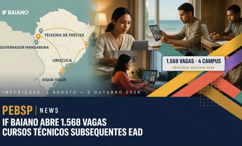 Sem vestibular veja como se inscrever nos cursos técnicos gratuitos EAD do IF Baiano, com vagas em Informática, Rede de Computadores e Mais.