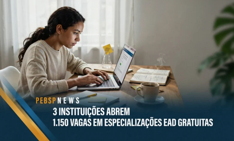 Três especializações EAD gratuitas somam 1.150 vagas UDESC, IFSertãoPE e IFSULDEMINAS têm inscrições abertas até agosto de 2026. Confira prazos.