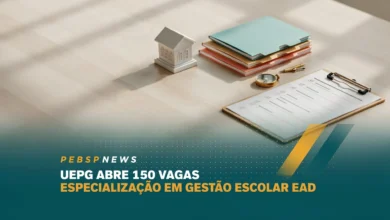 UEPG abre 150 vagas na Especialização em Gestão Escolar EAD, gratuita, via UAB, para professores. Inscrições até 21082026, veja como participar.
