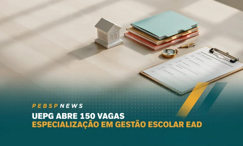UEPG abre 150 vagas na Especialização em Gestão Escolar EAD, gratuita, via UAB, para professores. Inscrições até 21082026, veja como participar.
