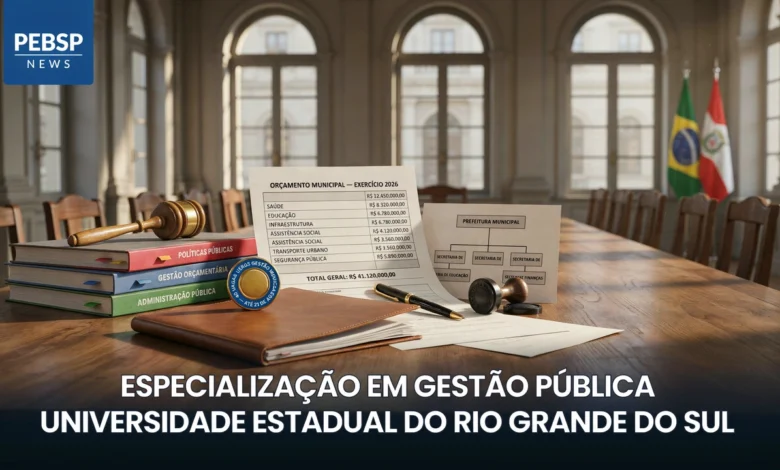 UERGS abre 40 vagas para especialização em Gestão Pública 3ª edição em Frederico Westphalen. Inscrições até 21 de agosto de 2026, taxa R$ 100.