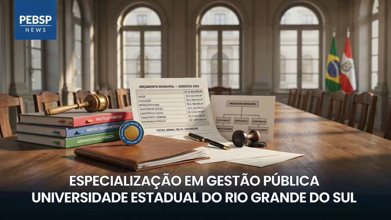 UERGS abre 40 vagas para especialização em Gestão Pública 3ª edição em Frederico Westphalen. Inscrições até 21 de agosto de 2026, taxa R$ 100.