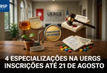 UERGS oferece 4 especializações lato sensu em Biotecnologia, Gestão Pública, Gestão Ambiental e EJA. Inscrições até 21 de agosto de 2026.