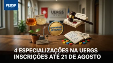 UERGS oferece 4 especializações lato sensu em Biotecnologia, Gestão Pública, Gestão Ambiental e EJA. Inscrições até 21 de agosto de 2026.