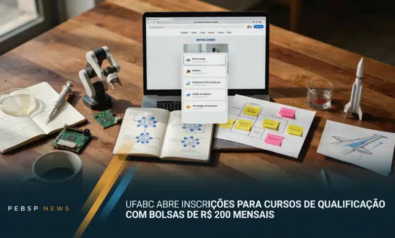 UFABC abre inscrições até 2808 para 3.300 vagas nos cursos gratuitos de qualificação profissional em Biotecnologia, IA, Robótica e mais.