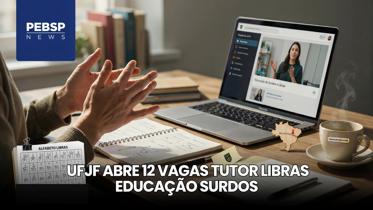 UFJF seleciona 12 tutores a distância para curso de Libras, bolsa de R$ 765 mensais. Entrevista eliminatória em Libras. Inscrições até 4 de agosto.