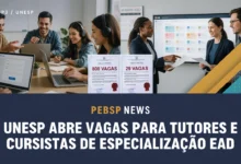 UNESP abre 829 vagas em cinco especializações EaD 800 para estudantes e 29 bolsas de professor regente e mediador. Inscrições até 5 de agosto.