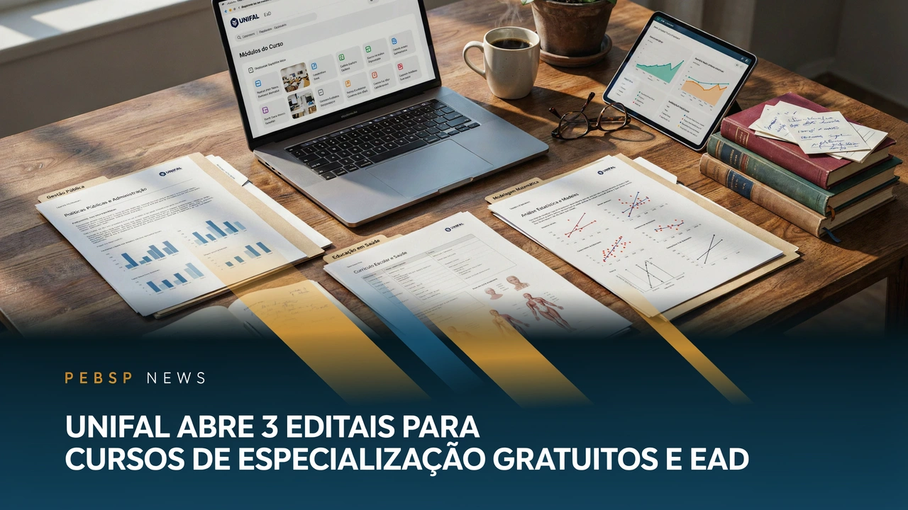 UNIFAL-MG abre 468 vagas em três pós-graduações EaD — Gestão Pública, Saúde Escolar e Modelagem Matemática. Inscrições até 24082026, às 12h.