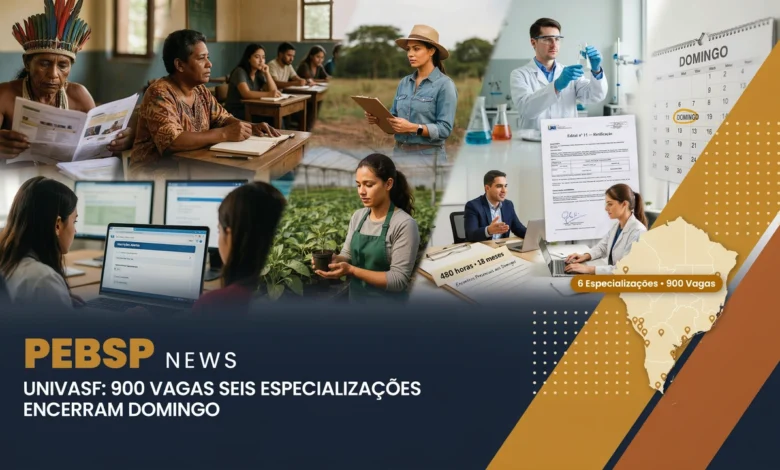 UNIVASF abre 900 vagas em seis especializações gratuitas a distância; inscrições até 9 de agosto de 2026. Confira os cursos e como se inscrever.