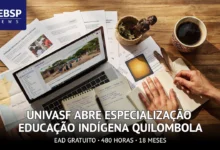 UNIVASF abre especialização gratuita em Educação Escolar Indígena e Quilombola, EAD, com inscrições até 09082026. Confira como se inscrever.