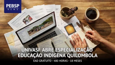 UNIVASF abre especialização gratuita em Educação Escolar Indígena e Quilombola, EAD, com inscrições até 09082026. Confira como se inscrever.