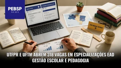 UTFPR e UFTM somam 318 vagas em especializações gratuitas a distância pelo sistema UAB. Inscrições até 10 de agosto de 2026