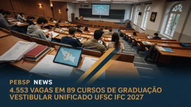 Vestibular Unificado UFSC 2027 reserva 4.553 vagas nos cursos de graduação gratuitos. Veja aqui o edital, cronograma e link de inscrição.